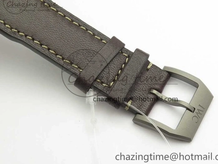 MIROTIME 0310 SmartChoice Mark XVIII IW327006 Titanium M+F 1:1 Best Edition Black Dial on Brown Leather Strap A 7145